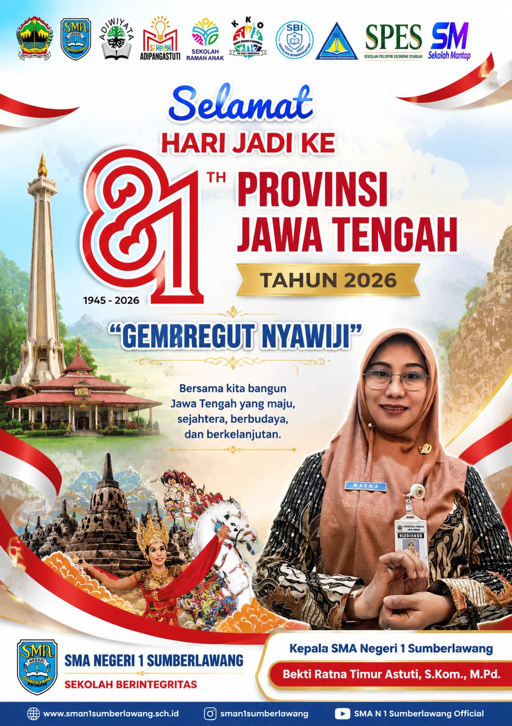 SMA Negeri 1 Sumberlawang Mengucapkan Selamat Hari Jadi ke-81 Provinsi Jawa Tengah